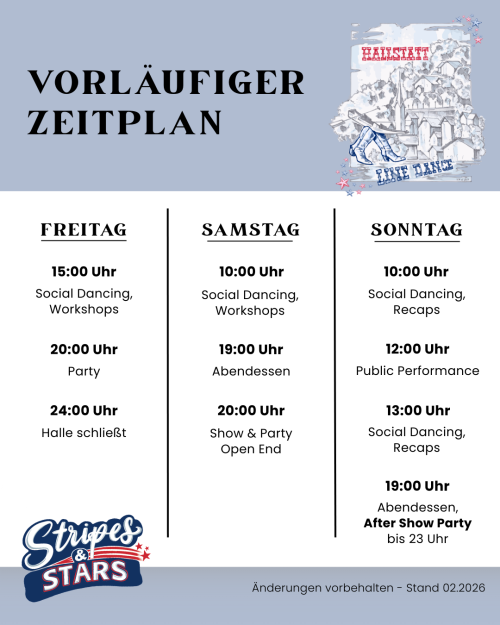 vorläufiger Zeitplan 2026